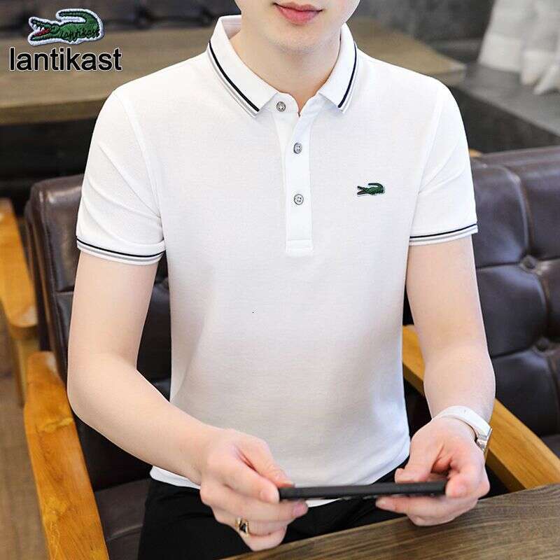 Noble Crocodile Short T-Shirt Summer New Turn-Down designer hoodie Collar Men's Business Polo Shirt Casual Simple Tee Half Sleeve Trendy