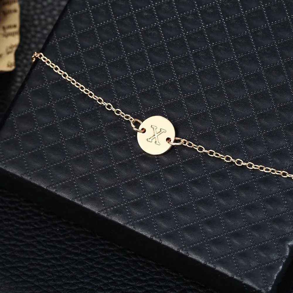 Fashion Gold Color Charm Letter Bracelet For Women Simple DIY Handmade Word Bracelets Bangles Boho Anklets Jewelry WholesaleC250411