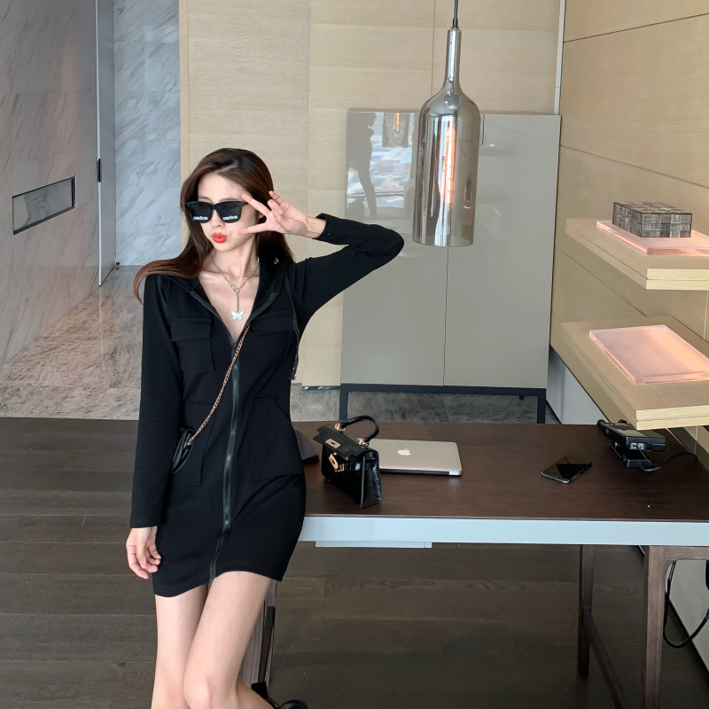 D29040 New Spring/Autumn Dress for Women: Unique Design, Slim Fit, Sexy Long-Sleeved Cardigan