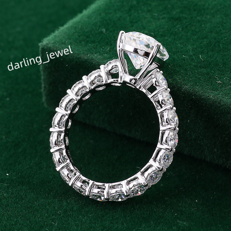 Handmade Ring Moissanite 10K 14K 18K White Gold Engagement Ring Diamond Pear Cut Fashion Design VVS Diamond Rings Women