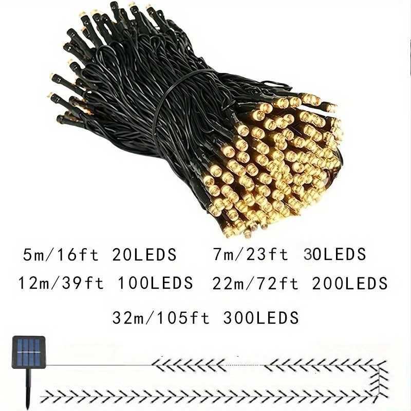 Outdoor Solar String Lights 30/100/200/300 LED Fairy Lights 8 Modes IP54 Solar Lights for Wedding Garden Christmas Decoration M251113