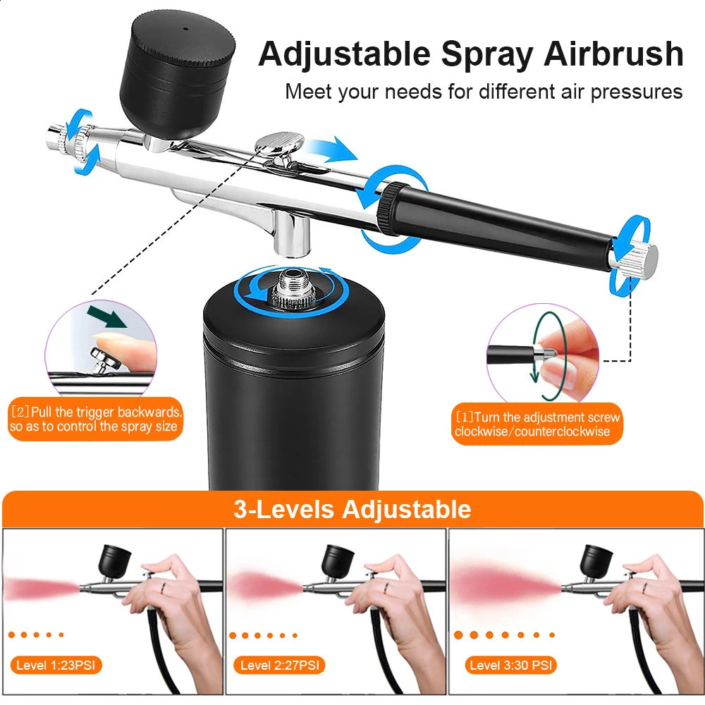 Airbrush Nails Art Paint with Compressor Portable Air Brush For Nail Cake Pastry Makeup Decoration Cordless Gun Varnish Sprayer 250409