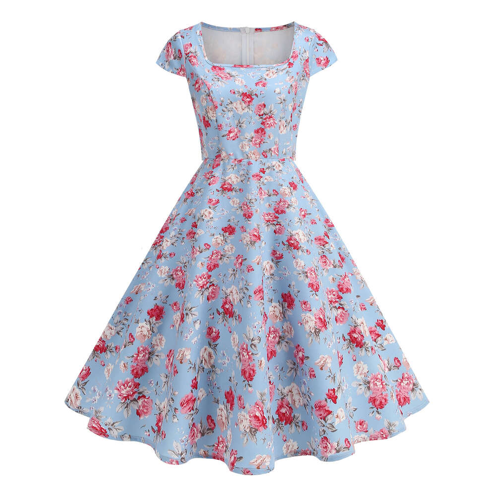 Designer Women Printed Short Sleeved 2025 Summer New Elegant Dress 10AA