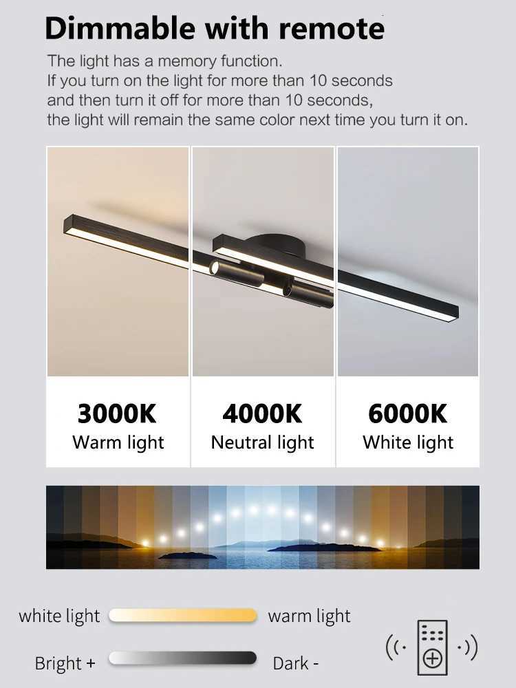 Long Aluminium Modern LED Ceiling Light Creative Design Ceiling Lamp Indoor Lighting Fixture Hallway Balcony Aisle Office Lustre W251112