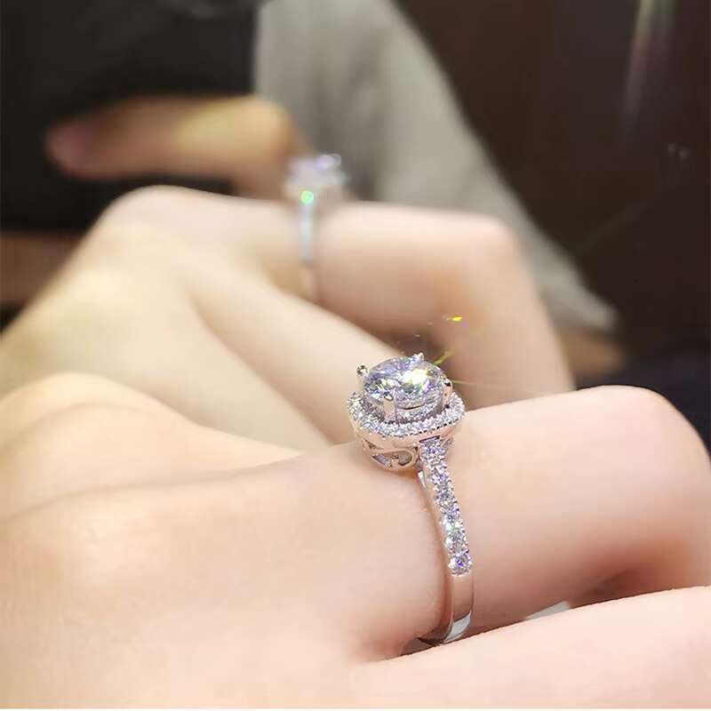 Factory Supply Discount Price Stainless Steel Silver Plated Moissanite Diamond Rings for Women