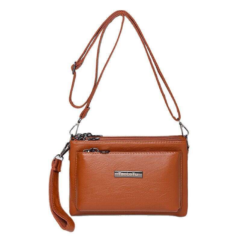 Niche texture shoulder for women 2025 new fashionable multi compartment women's coin purse soft leather handbag carrying crossbody bag
