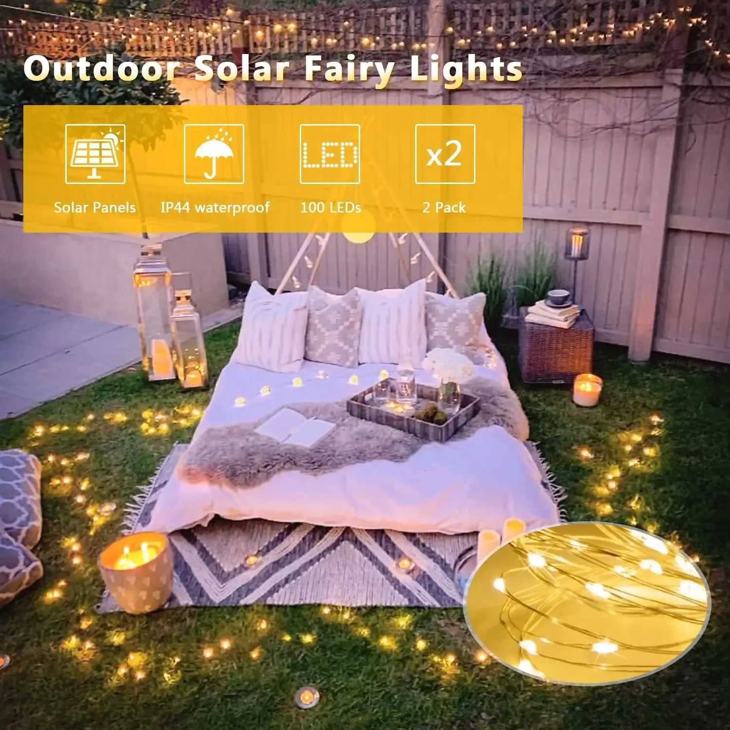 Solar LED String Lights Outdoor Waterproof Festoon Garden Decor Christmas Fairy Garland String Lights M251113