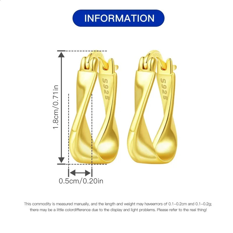 MISEFF Latest 925 Pure Silver Shining Two tone Earrings Womens Birthday Parties Weddings Engagement Gifts Jewelry 250409