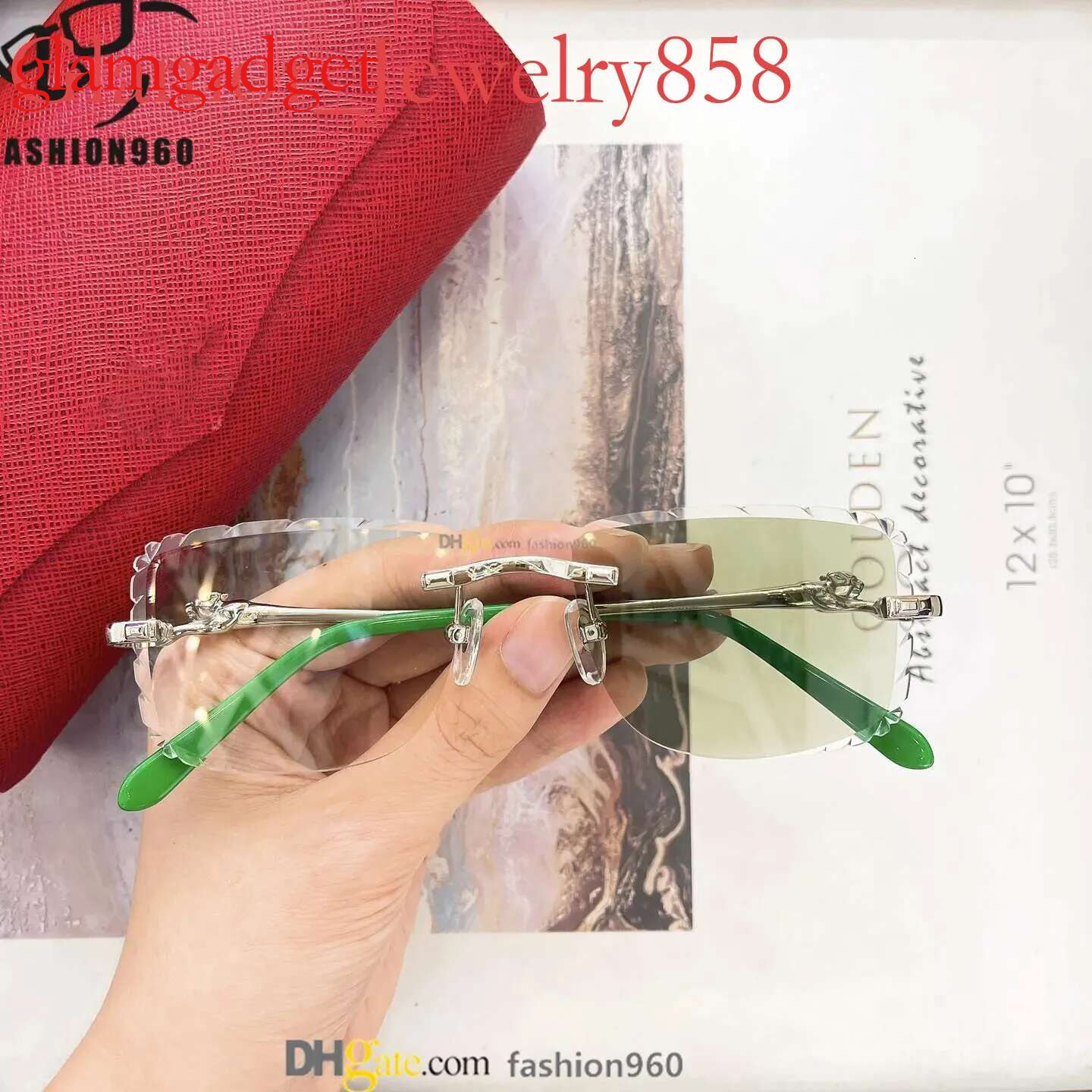 rimless sunglasses color changing lenses buffs designer shades UV400 mya prescription Sunglasses dia cut glasses mutlicolors Metal Frame original box