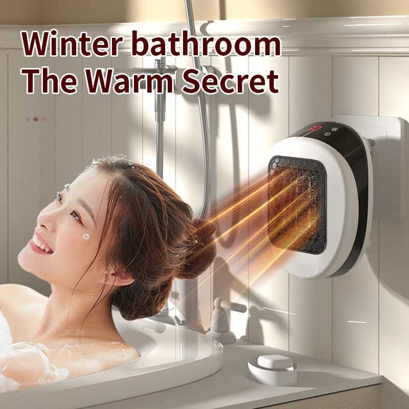 NEW 800W Electric Portable Heater for Small Bathroom Heating Fans Wall Mounted PTC Ceramic Electric Heater with Remote Control Y251113