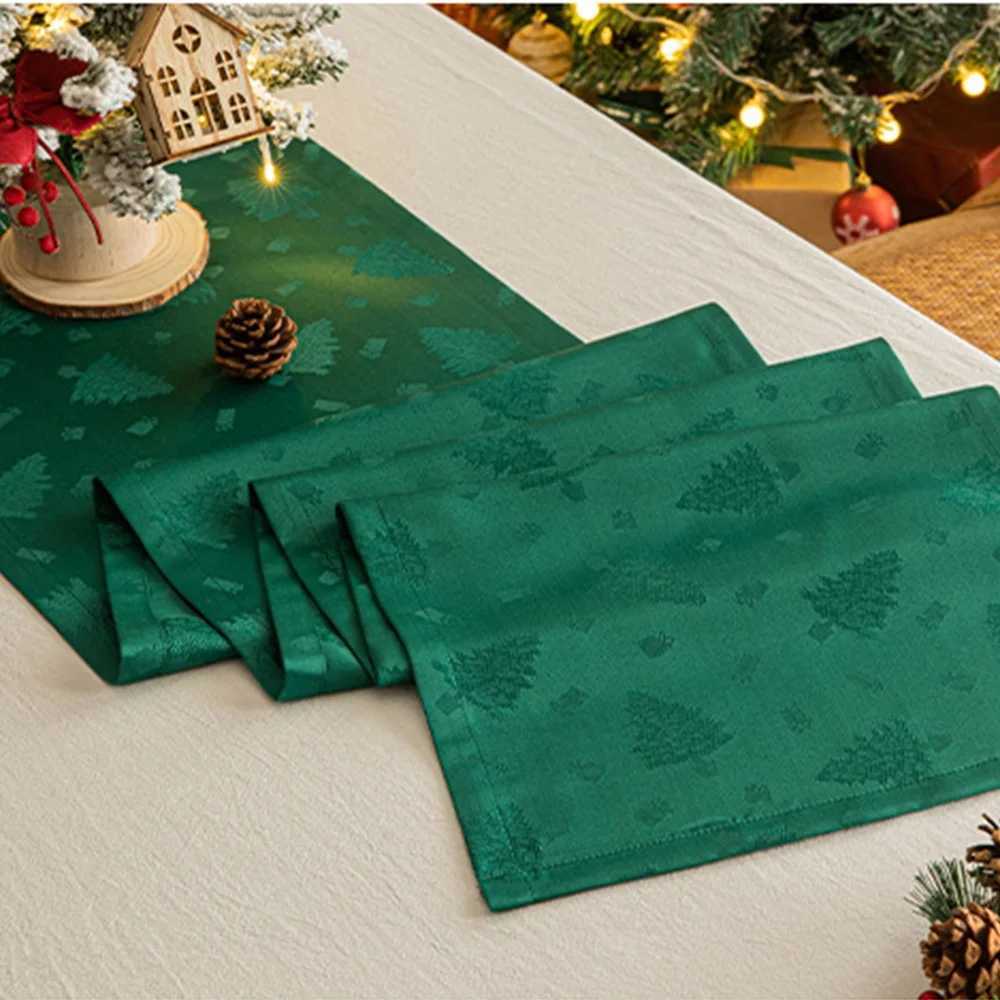 Christmas Christmas Table Runner Green/Red Xmas Tree Rectangular Table Runner For Home Holiday Kitchen Dining Table Decor Y251113