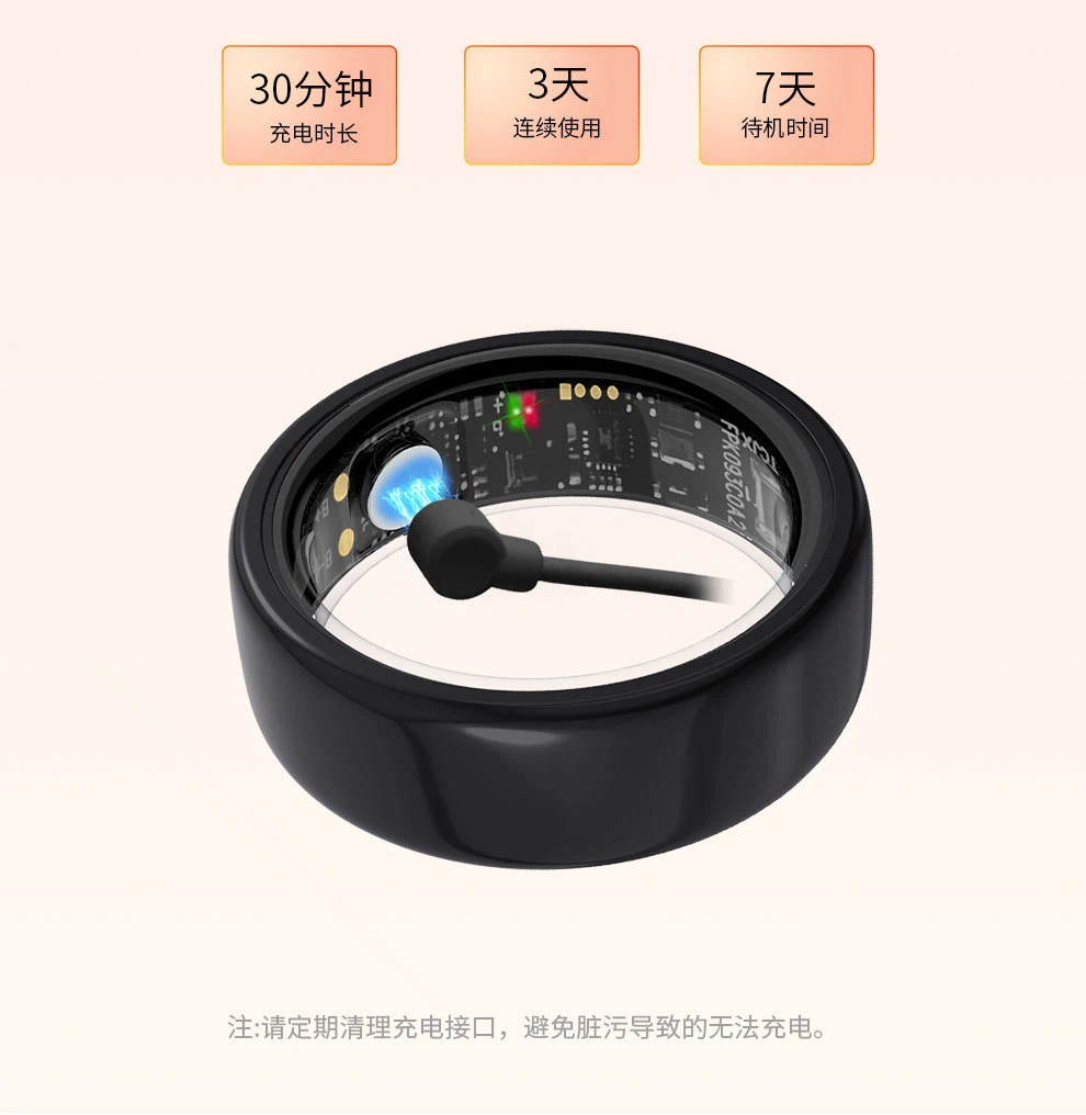 Wireless Smart Fitness Tracker Ring Health Monitoring Ring Real-Time Tracking Step Counter smart ring Health Tech Compatible Apps