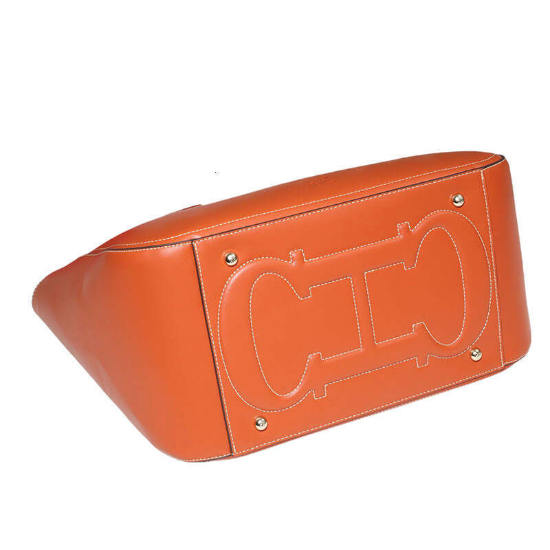 CHHC Solid Color Commuter Women's Handbag, Genuine Leather Luxury, Basket Bag, Large Capacity