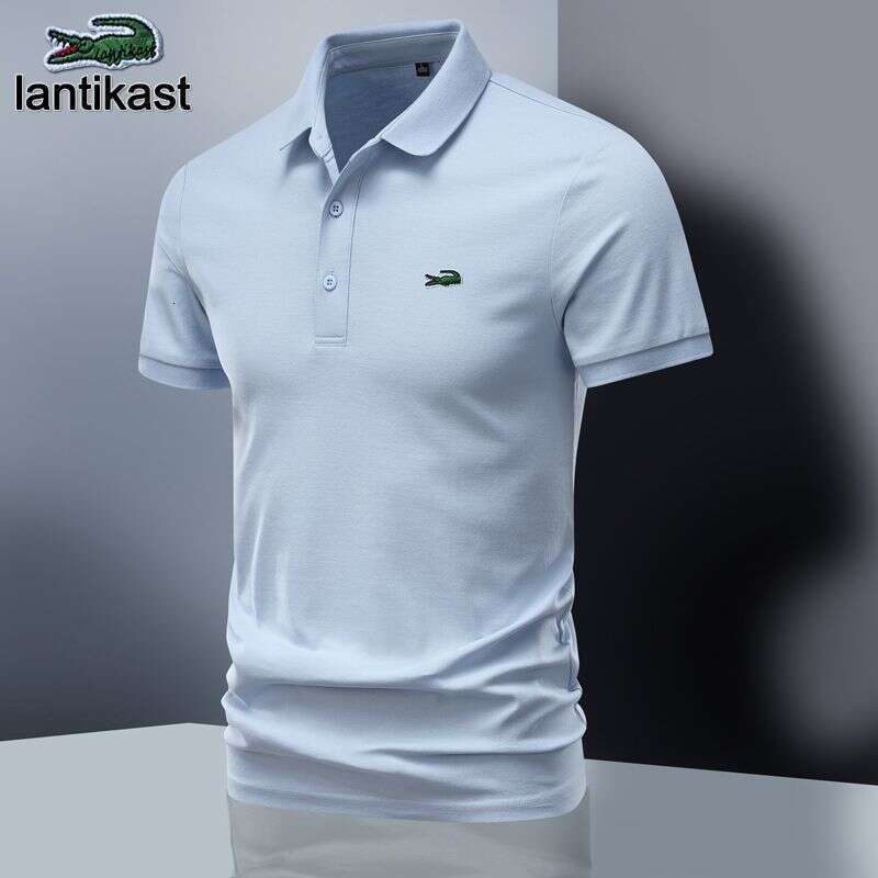 Noble designer hoodie Crocodile LANTI KAST Summer New Short Sleeve Polo Sport Shirt Sports Casual Breathable Turn-down Collar Fashion T-shirt Men'