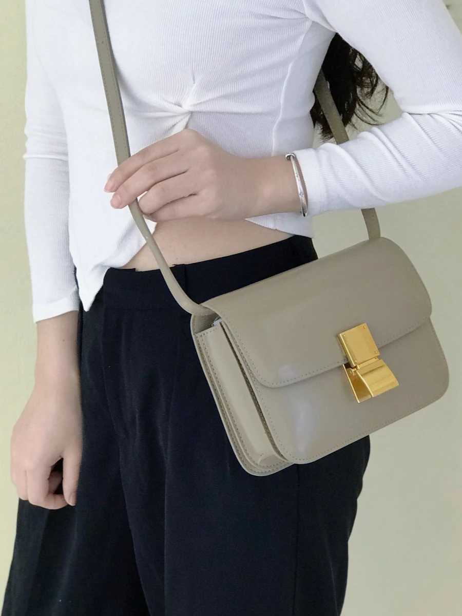 High end genuine leather tofu bag 2025 new retro small square bag super popular single shoulder crossbody bag for womenW251112
