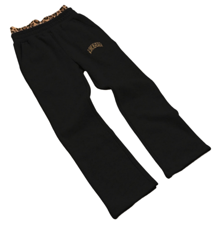 Men'S Hoodies & Sweatshirts Leopard Print Letter Embroidered Street Casual Long Pants, Versatile Hooded Sweatshirt For Both Men And Women