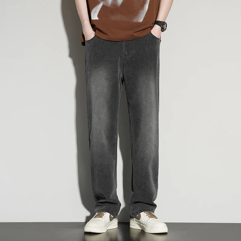 2025ss Autumn 190cm Big Tall Men Stretch Pants Long Length 115cm Large Size Straightleg Jeans Sports Leisure Clothi 251110 - view 3