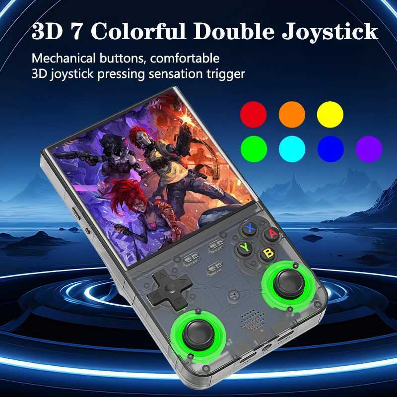 R36 Ultra handheld game controller with built-in 10emulators with RGB lighting effects supports WiFi connectionW251113