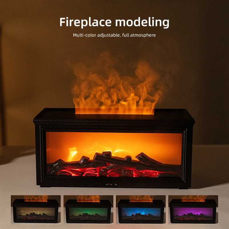 7 colors of essential oil fireplace diffuser mini flame aromatherapy fireplace humidifier aromatherapy oil diffuser Y251113