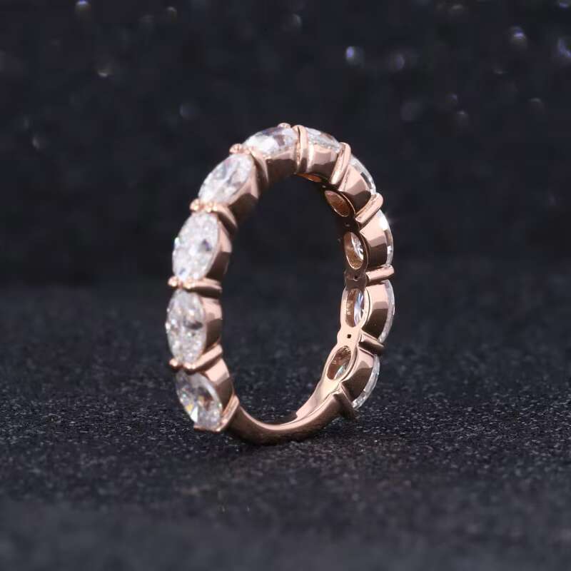 Lovely Girl Jewelry Oval 3x5mm Moissanite Stone 10k 14k 18k Solid Gold Band Ring