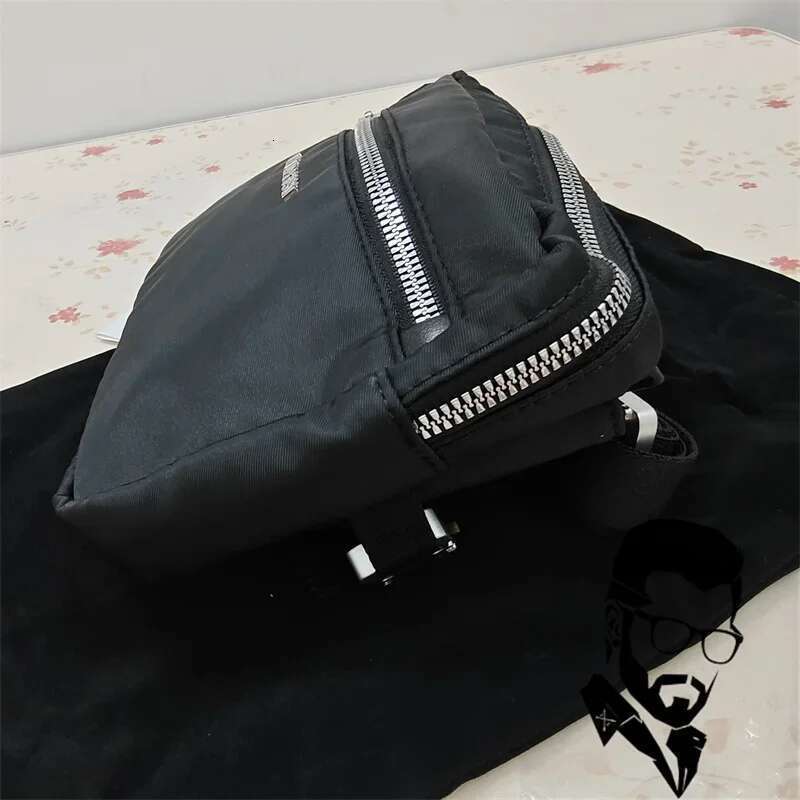 Black Fabric ALYX Waist Bag Outdoor Men's And Women's High-Quality Nylon Zippered Backpack