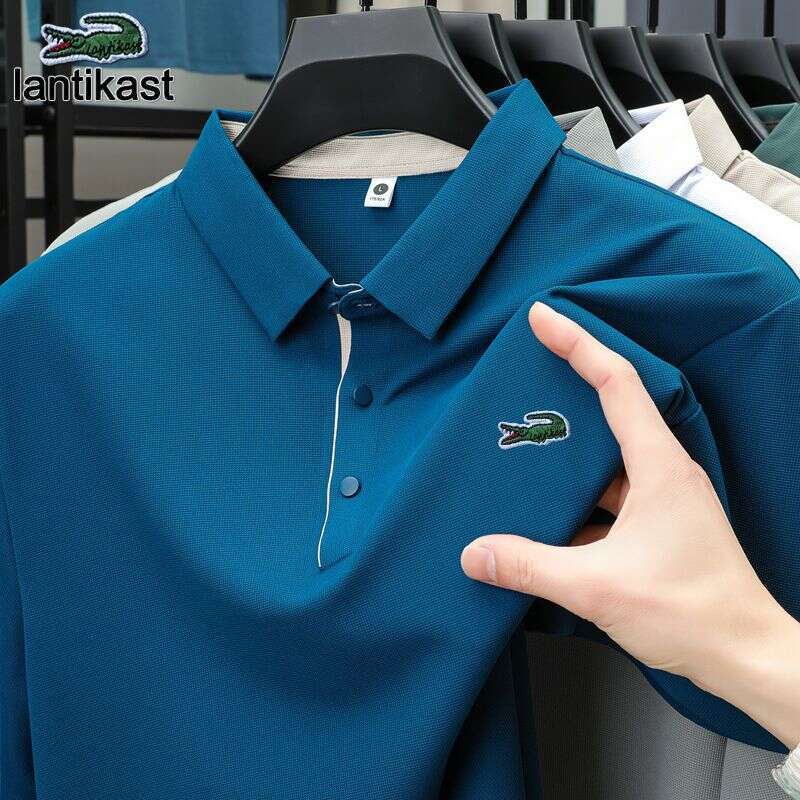 Noble Crocodile Summer Ice Silk Short Sleeve Men's Polo Shirt Moisture Absorption Quick Dry Cool designer hoodie Business Casual Turn-down Collar