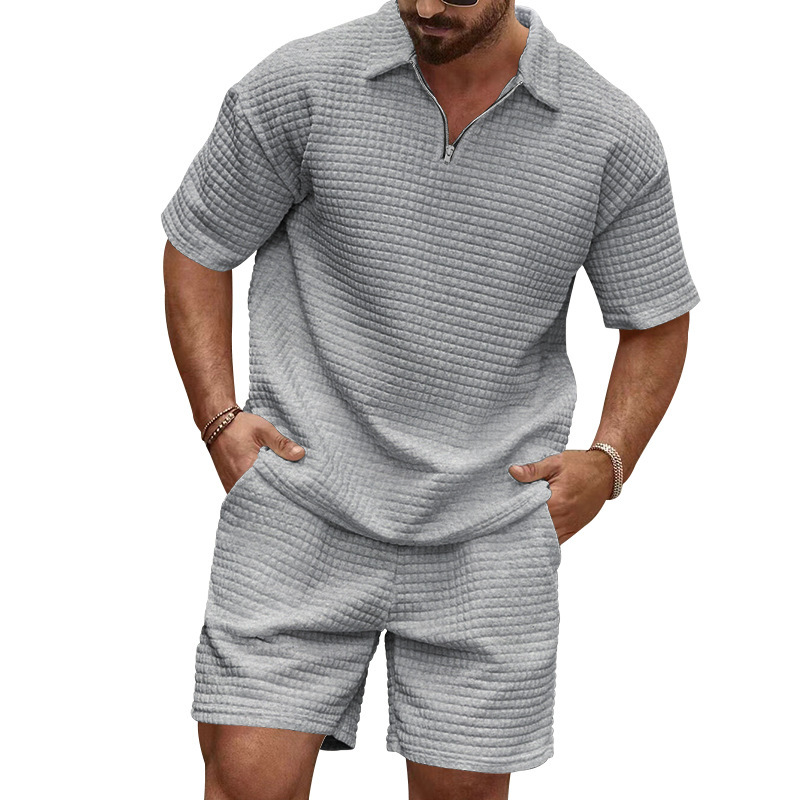 New Trendy Plaid Checkerboard 2 Piece Short Set Tracksuits Men t Shirt and Shorts Sets Shorts and t Shirt for Men summer Fashion