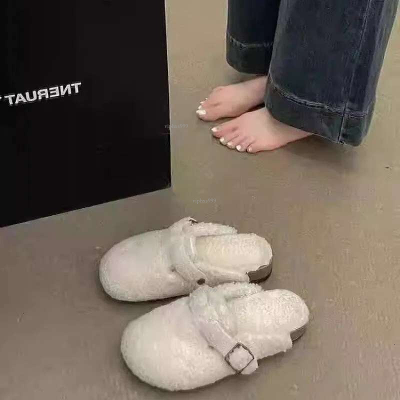 New Free Shipping Designer Shoes Thick Soled Hairy For Women's Autumn And Winter Wear 2025 Item High End Sense Boken Veet Warm Slippers With A Co
