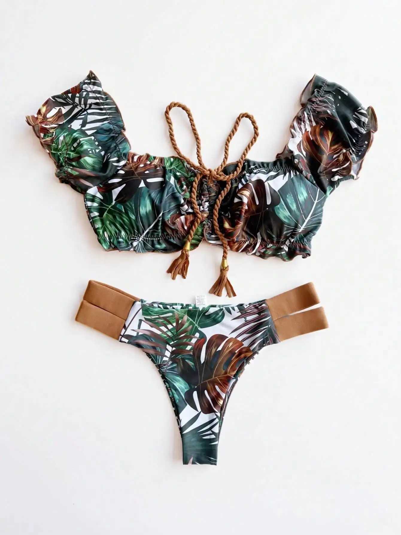 RUOTONGSEPT New Push Up 2024 Bikini Set Women Swimsuit Ruffle Biquini Swimwear Sexy Brazilian Ribbed Beachwear Bathing SuitW251113