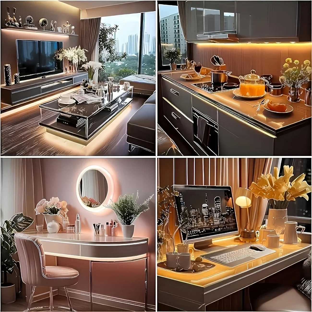 5V USB LED COB Strip Lights Touch Dimmer Flexible Diode Tape Ribbon For Garage TV Mirror PC Backlight Wall Decor Light W251112