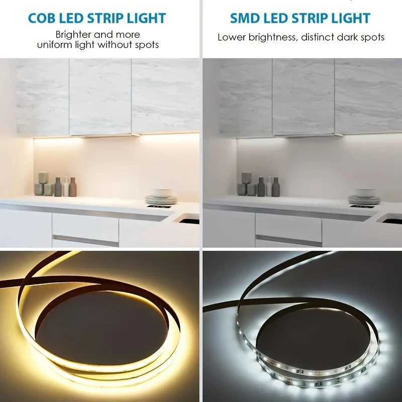 USB 5V COB Led Strip Dimmable LED Strip Lights 320 Leds/m Self-adhesive Flexible Led Ribbon for Kitchen Cabinet Mirror Bedroom W251112