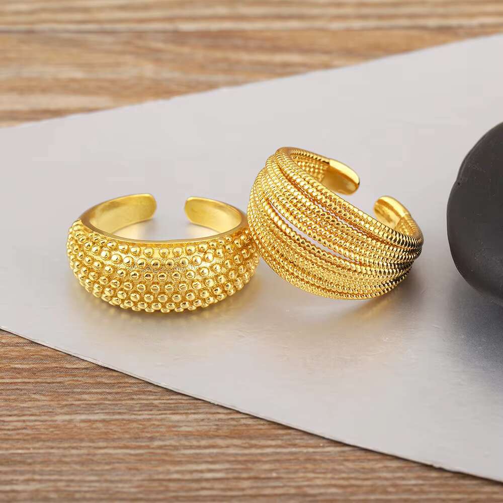 QIKU Creative Design Hip Hop Punk Copper Adjustable Opening Rings Women Jewelry Unusual Accessories Versatile Female Charm Gift