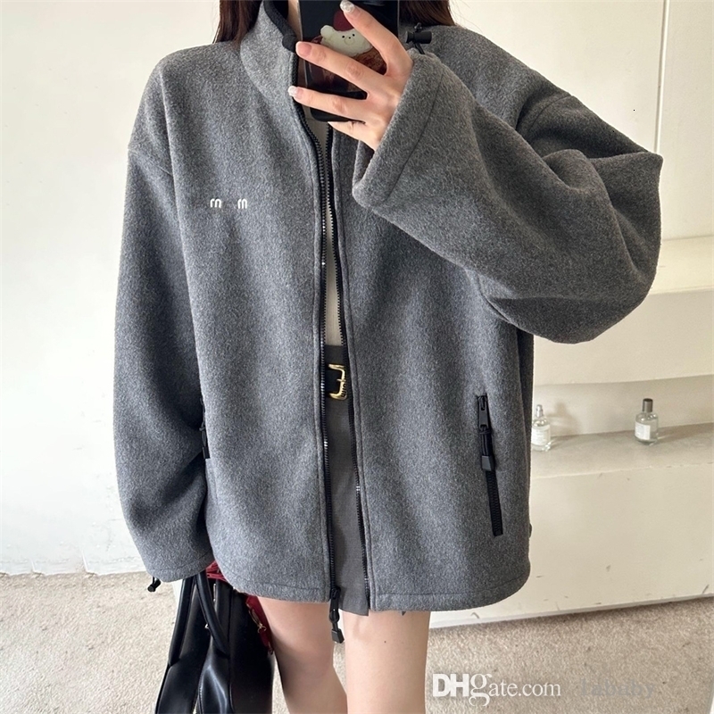 Designer Jacket Women Luxury Letter Embroidered Fleece Jackets Womens Coat Long Sleeve Zipper Outerwear Autumn Winter Vacation Street Unisex Coats