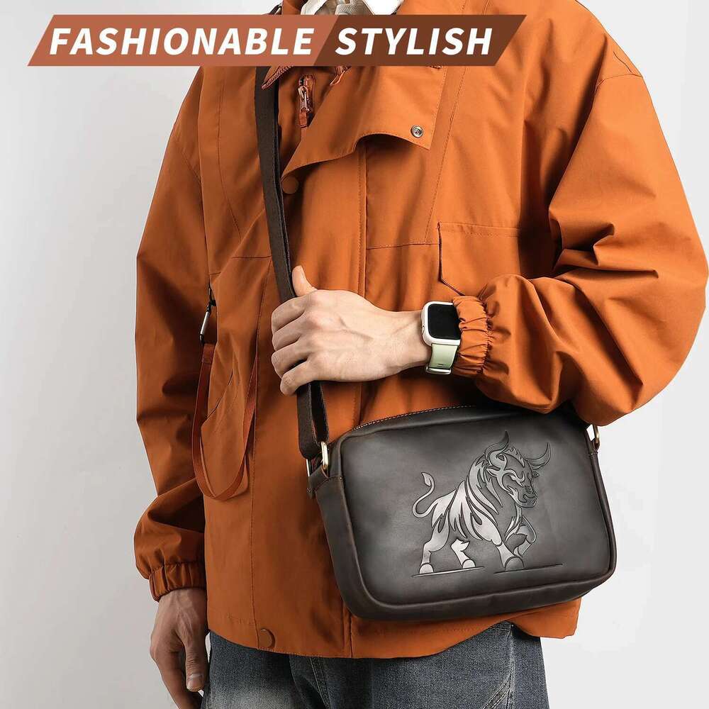 YATBEST Men's Crossbody Emed Large Capacity Multi Compartment Business Commuting Portable Fashionable Shoulder Bag