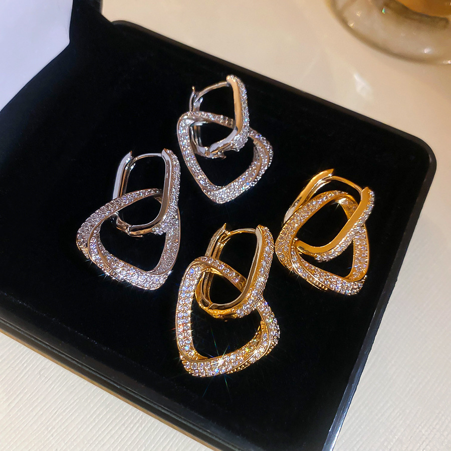 Elegant Real Gold Coated Zirconium Earrings Chic Designer Accessory - view 7