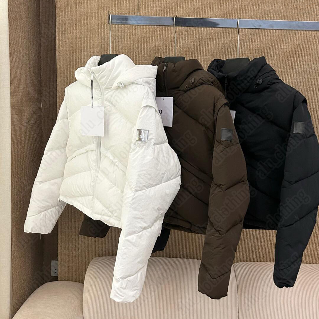alosetism Women's puffer jacket Winter Thickened Warmth Stand-Up Collar Loose-Fit Short-Length Hooded Down Jacket Waist-Defining Short-Length Stand-Up Collar