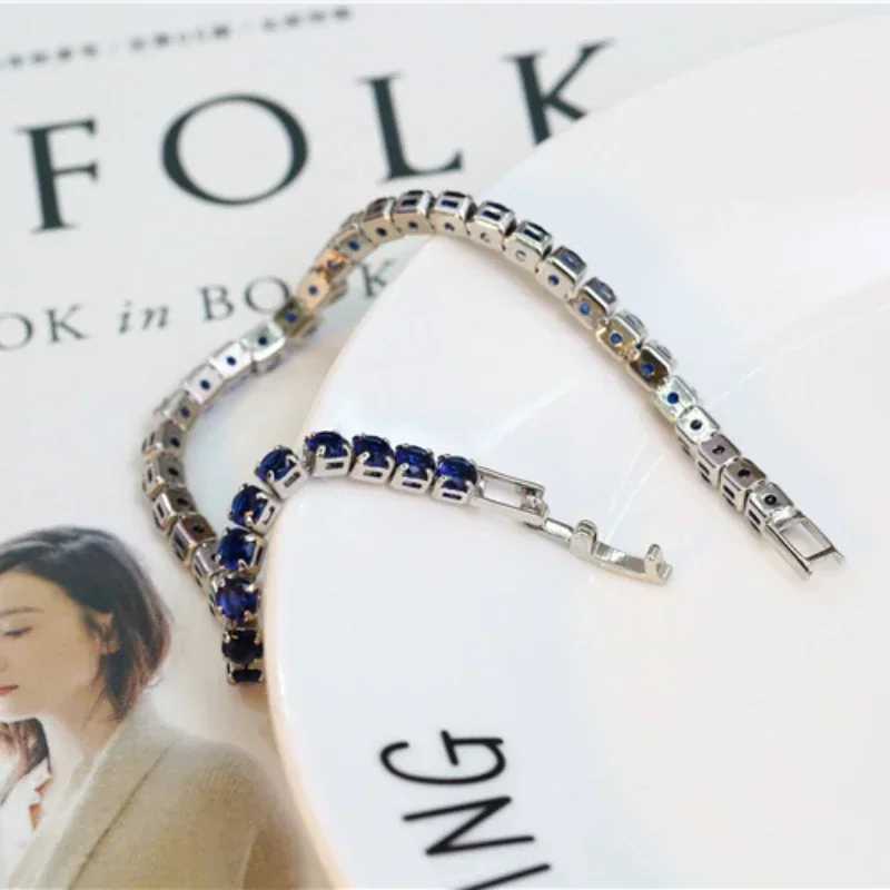 4mm Cubic Zirconia Tennis Bracelet Iced Out Chain Bracelets For Women Men Gold Silver Color Men Bracelet CZ Chain Homme JewelryC250411