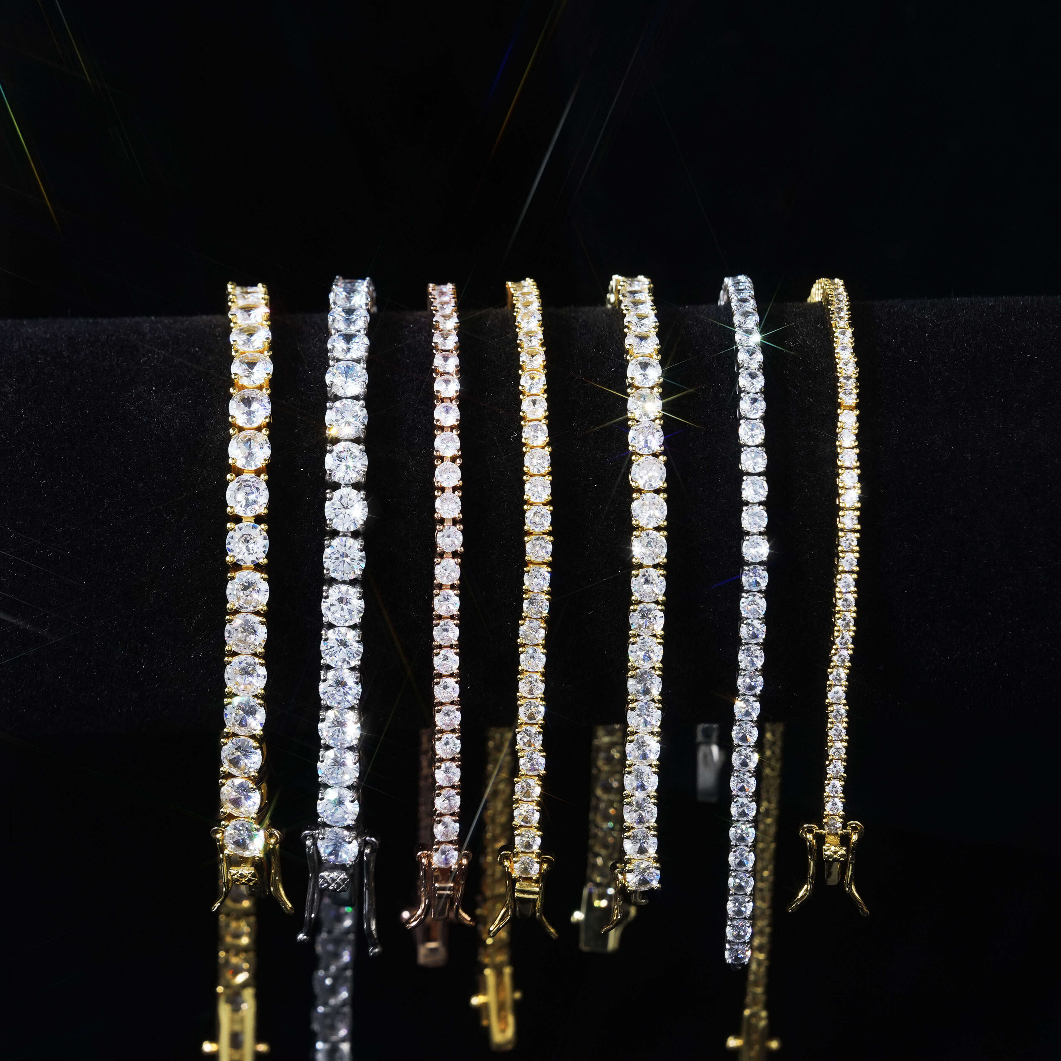 Custom 2mm Sterling Silver Diamond Moissanite Tennis Chain Necklace Bracelet Factory Quality Product