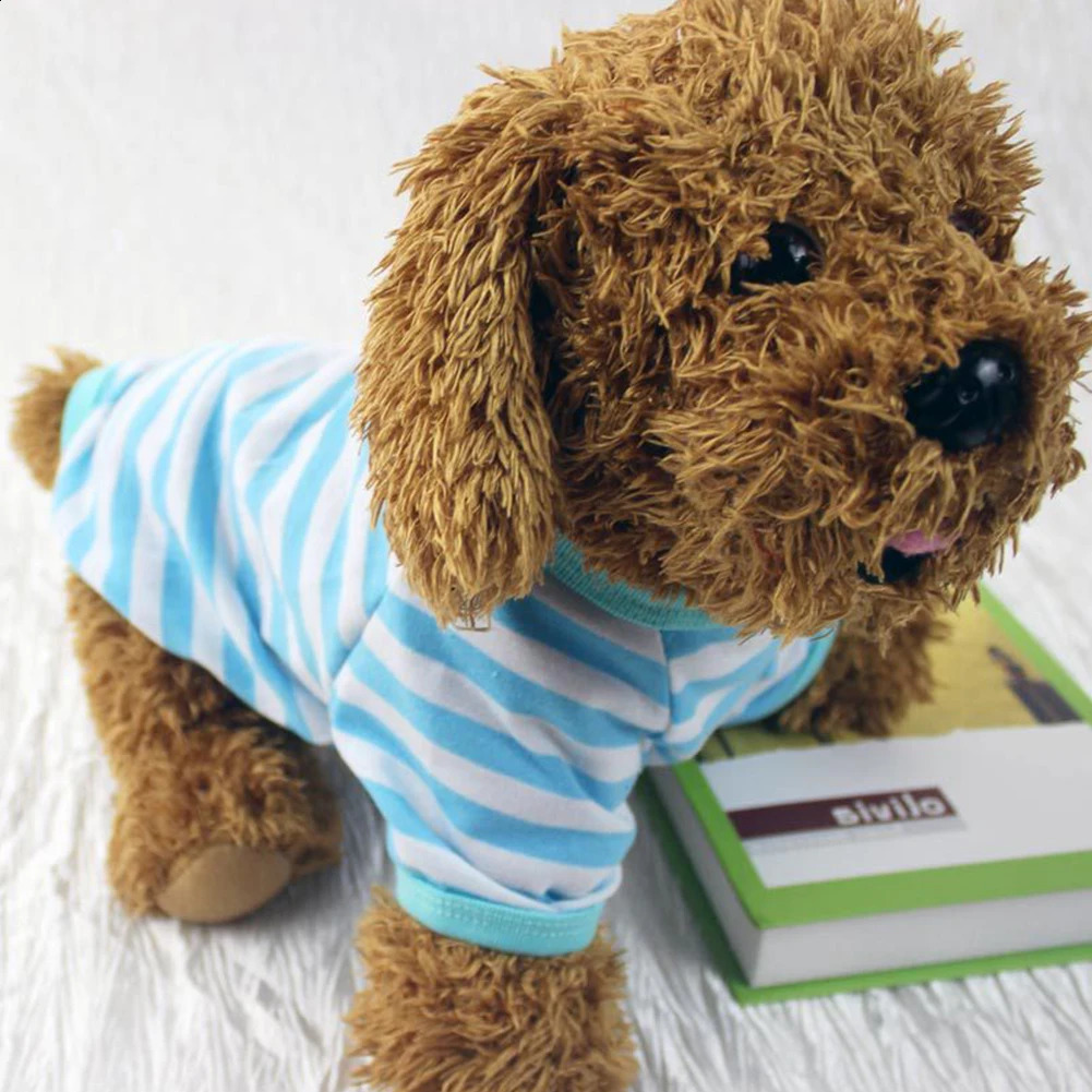 Stripe Summer Spring Dog T-shirt Soft Small Medium Dog Puppy Clothing Shirt Vest Printed Pet Dog Puppy Vest T-shirt Dog Cloth 250407