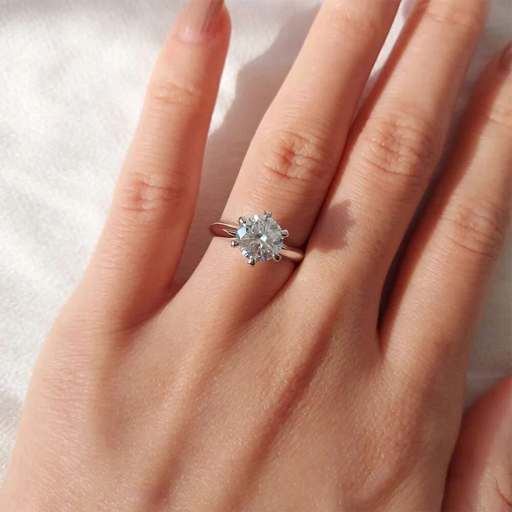 0.5-10CT Moissanite Engagement Rings for Women Men D VVS Lab Dia S Sier Classic Solitaire Ring Band Jewelry With GRA