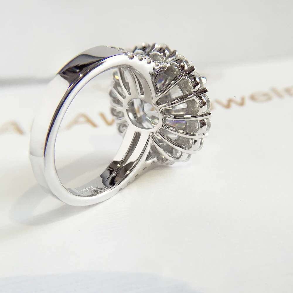 5carat Diameter DE Color Moissanite Wedding Engagement Ring For Women Solitare Ring Gold