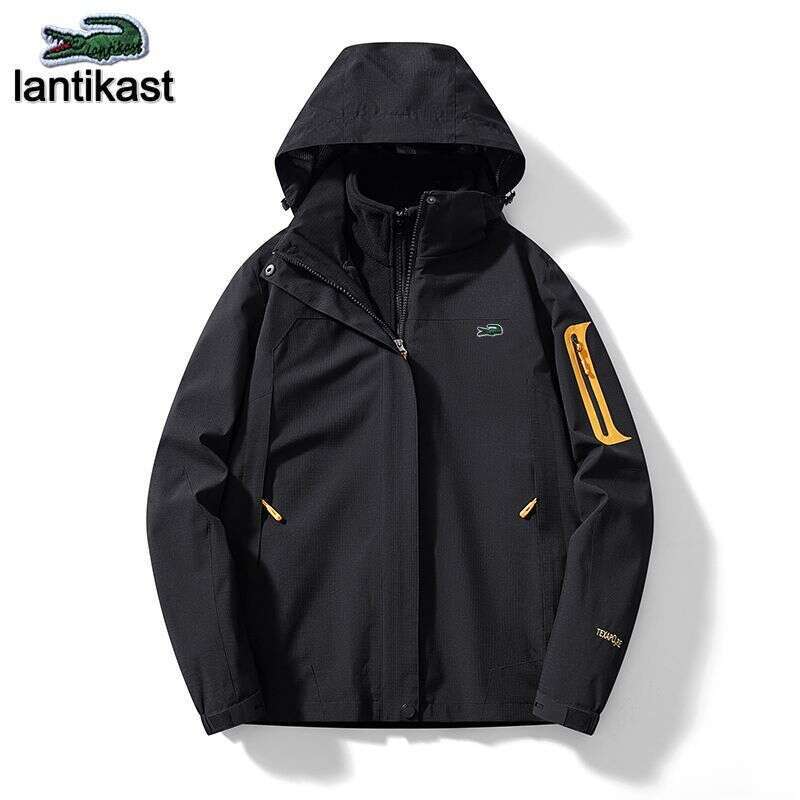 Noble Crocodile Outdoor and Women, designer hoodie Three-in-One, Fleece-Lined, Thickened, Detachable Two-Piece Set, Mountaineering Cold-Proof Jacket f