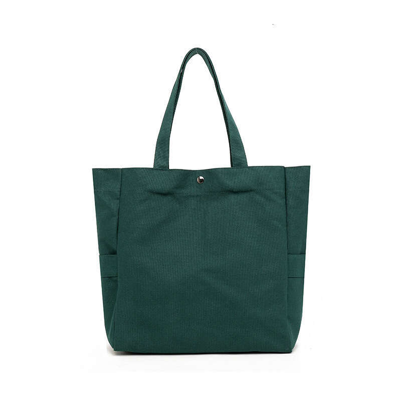 Canvas Korean version artistic solid color large capacity single shoulder tote for versatile work ins women's commuting bag