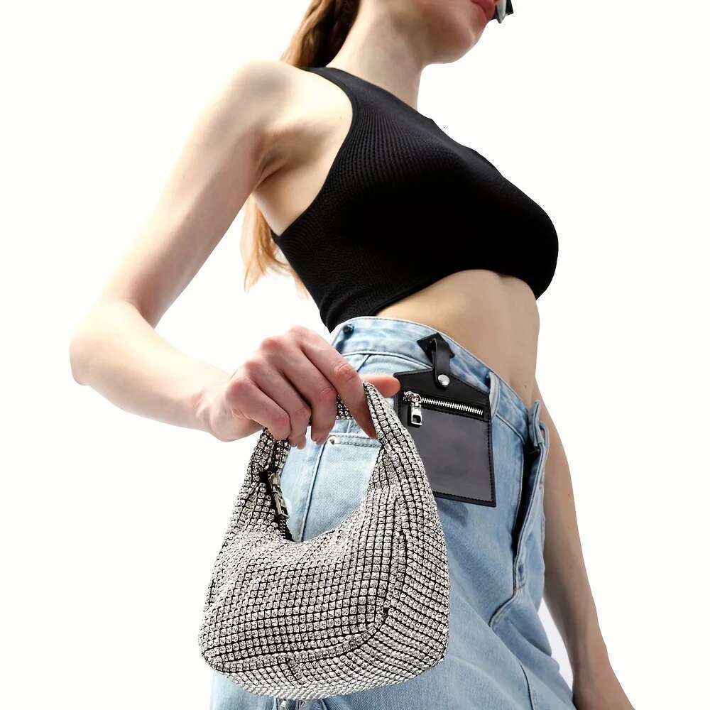 Shiny Crystal Rhie Handmade Purses And Handbags Designer Evening Clutch Bag Purse Weding Party Bags