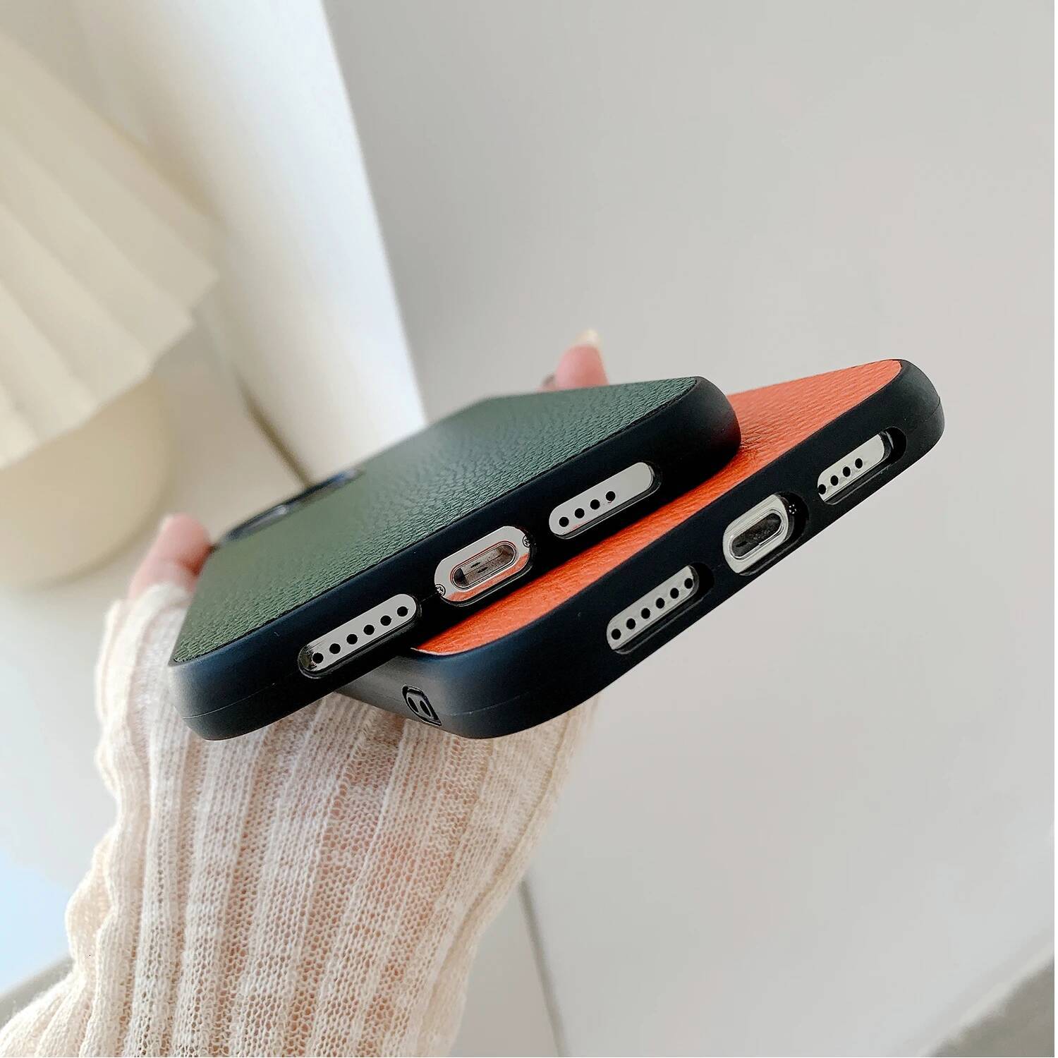 Dia bee All-inclusive PU leather Case for iPhone 16 14 Phone Cover 15 13 12 11 Pro MAX Hard Shockproof Back Funda