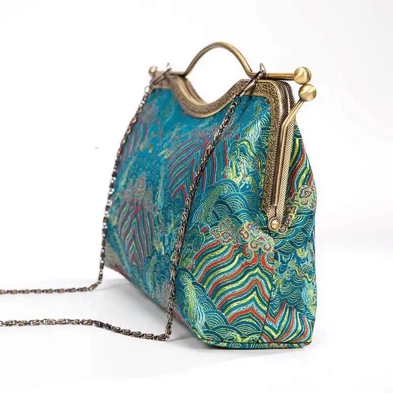 NEW Vintage Green Palace Wers Women Original Handmade Bag Shell Lock Bags Tote Women's Handbags Purses Chain Strap