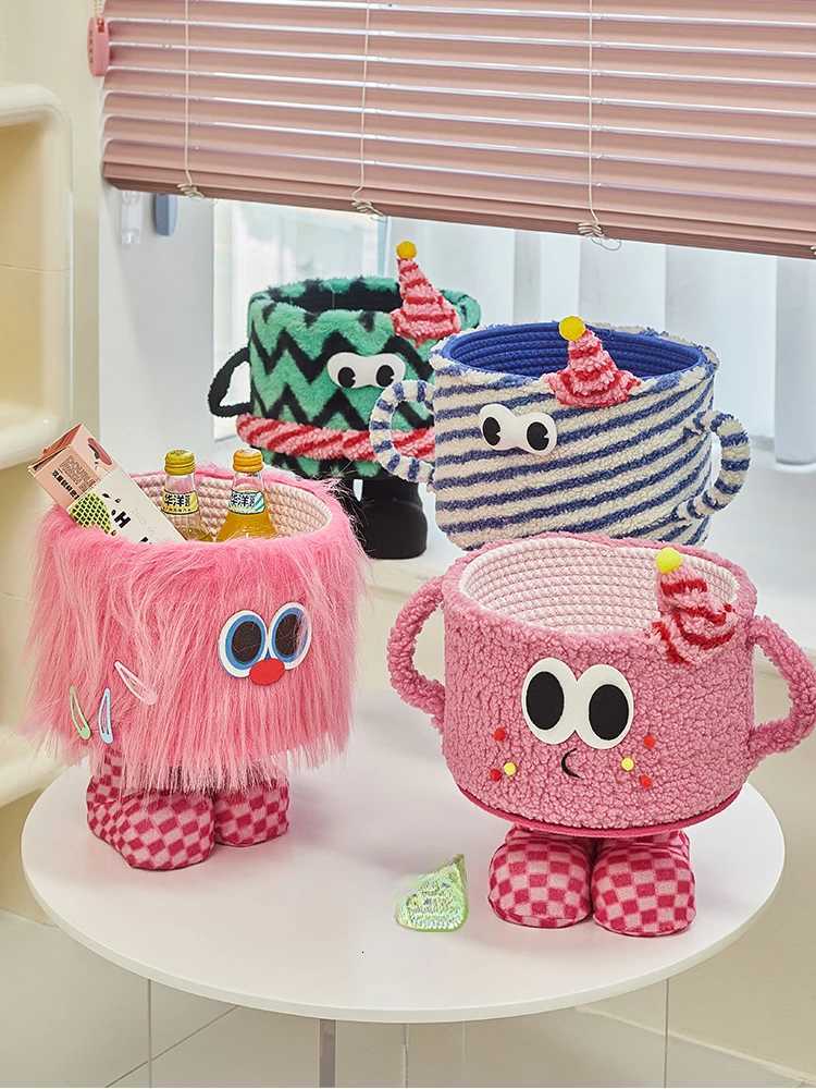 Creative Monster Storage BasketDopamine Desktop Snack Bucket Yarn Woven Basket Miscellaneous Storage BasketsCute He Decor Y251112