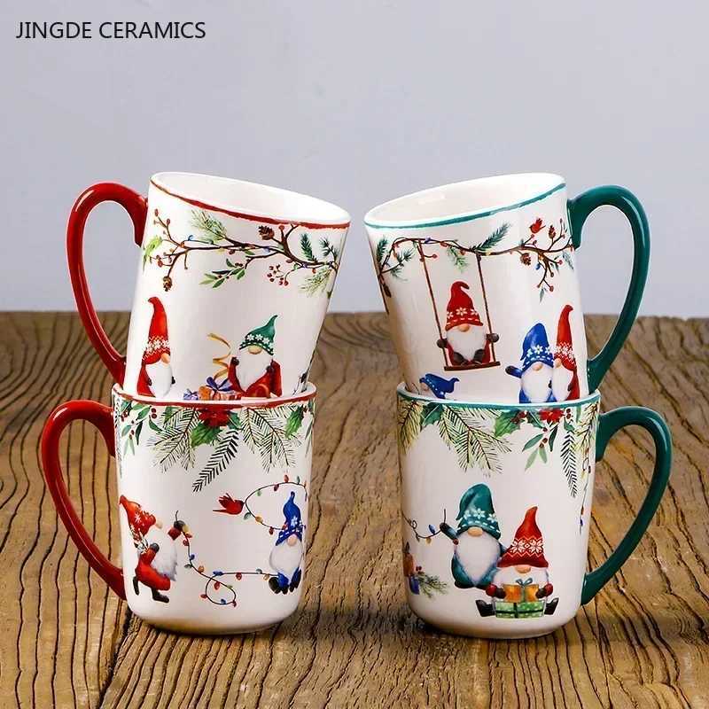 Christmas Exquisite Ceramic Plate Christmas Decoration Dinner Plate Healthy Underglaze Color Salad Plate Kitchen Tableware Accessories Y251113