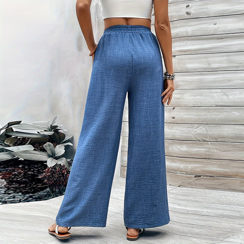 Womens clothing 2025 new style temperament versatile casual pants wide leg straight leg pants thin version