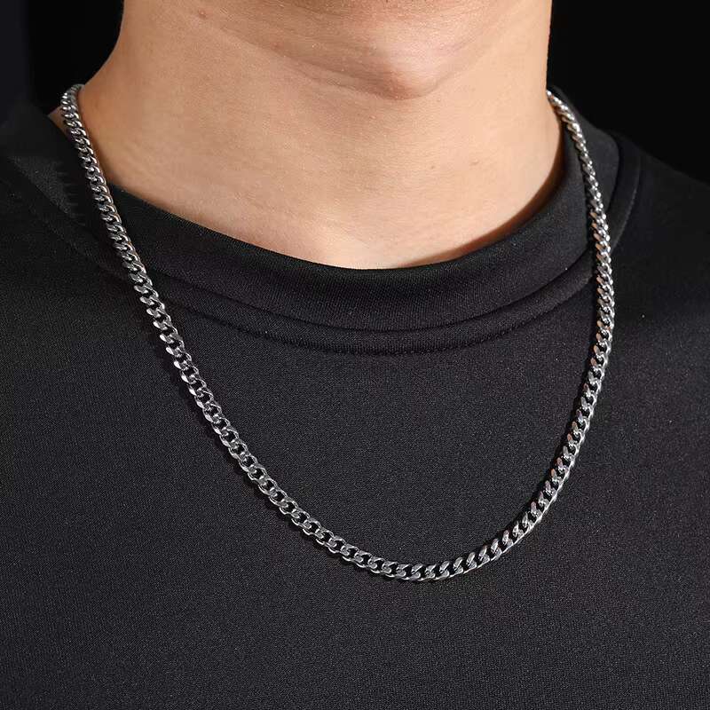 3mm 5mm Stainless Steel Miami Cuban Link Chain 18K Gold Vacuum Plated Bulk Stock Wholesale Jewelry Fast Shipping